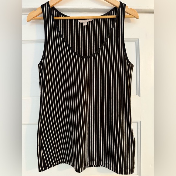 Banana Republic Tops - Banana Republic - Soft black and white vertical striped tank top